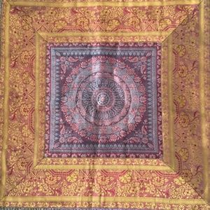 Zippered Brocade Medallion Pillow Cover New